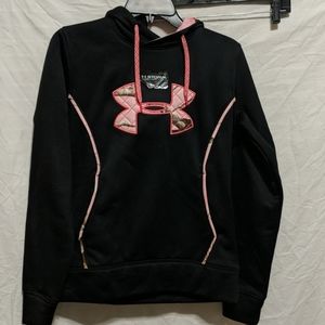 Under armor pink camo and black hoodie